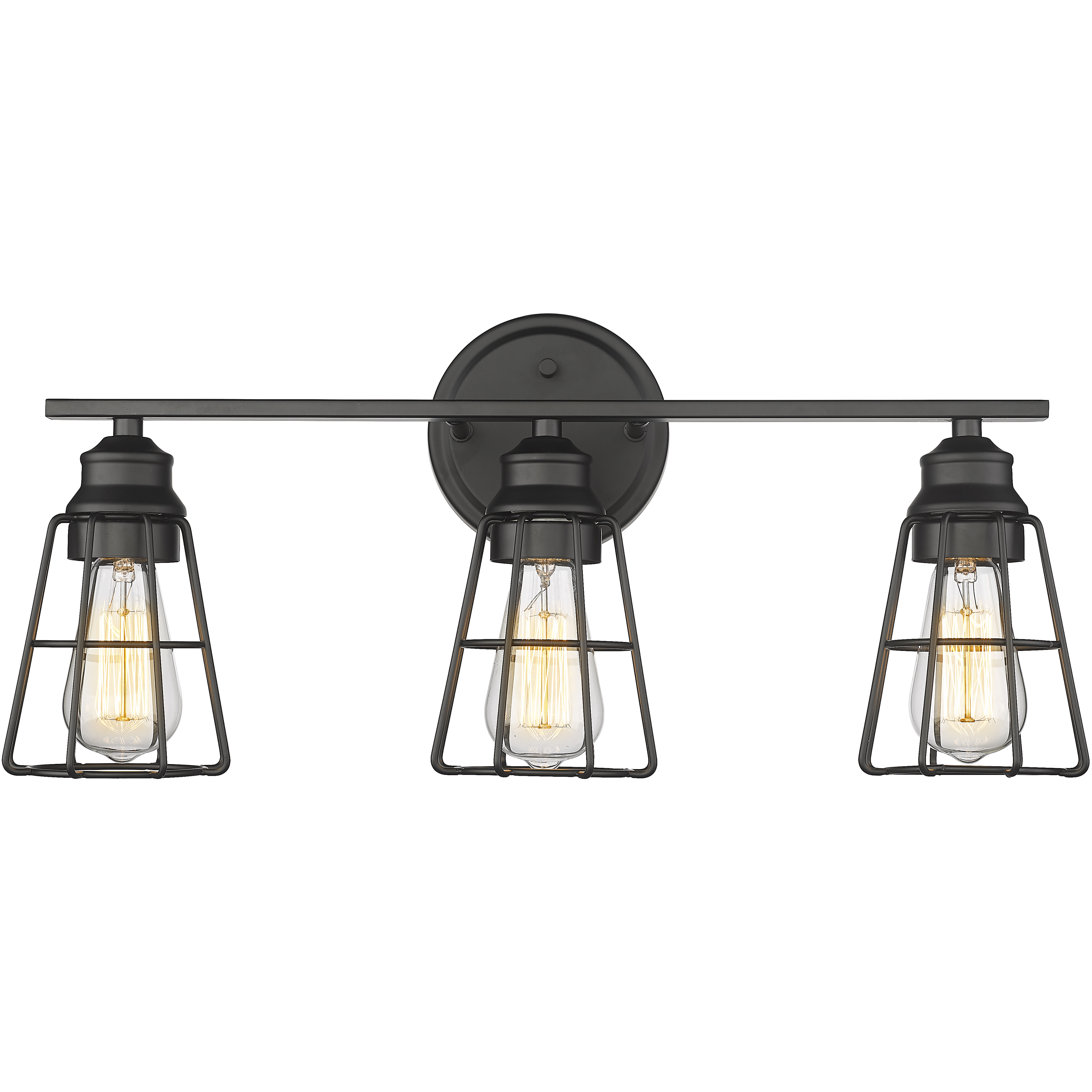 None 3 Light 22.88 inch Matte Black Bathroom Vanity Light Wall Light